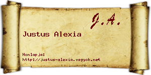 Justus Alexia névjegykártya